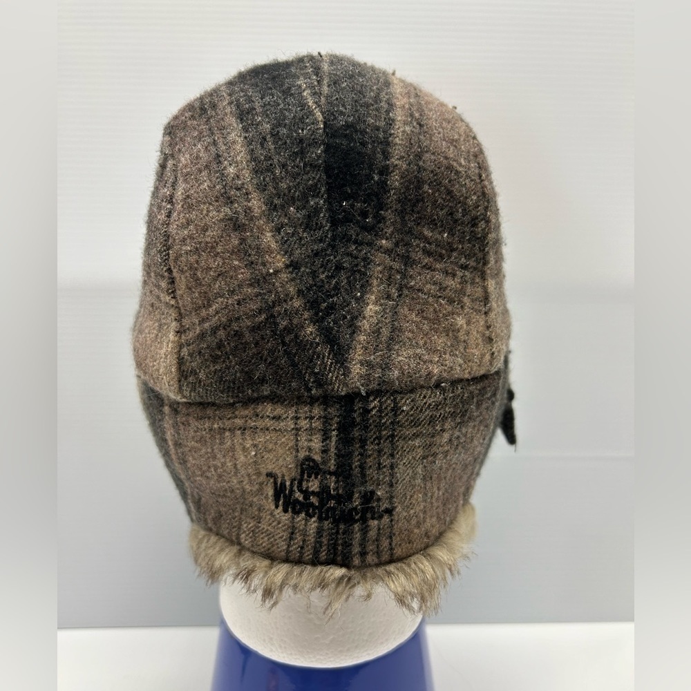 Woolrich Hunting Winter Trapper Hat Ear Covering Faux Fur SZ M Plaid - Picture 3 of 12